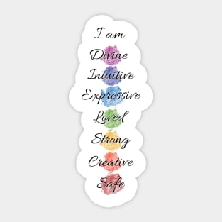 Color Chakra Energy Affirmation Sticker